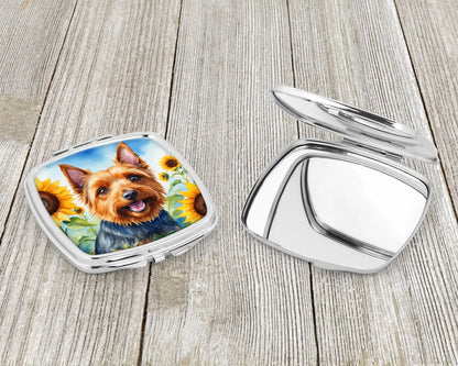 Australian Terrier in Sunflowers Compact Mirror
