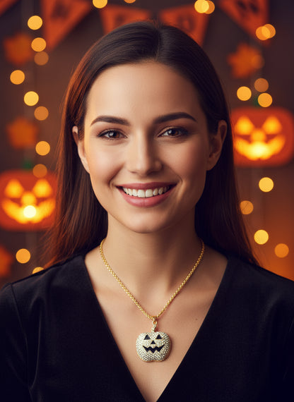 Halloween Pumpkin Ghost Shape Alloy Pendant Necklace