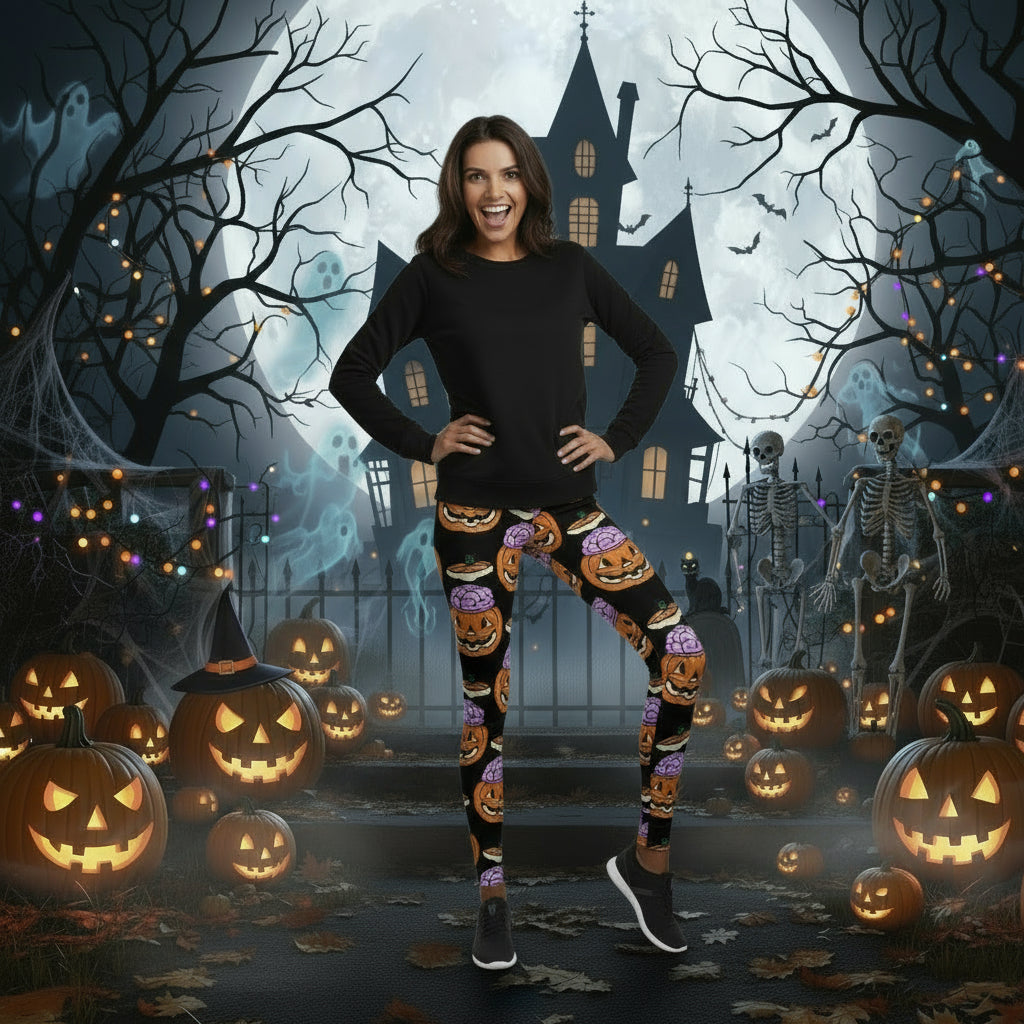Printed Leggings Halloween Sports Yoga High Stretch Pencil Pants