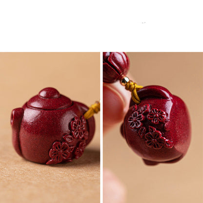 Fashionable Simple Purple Gold Sand Handle Pot-shaped Keychain