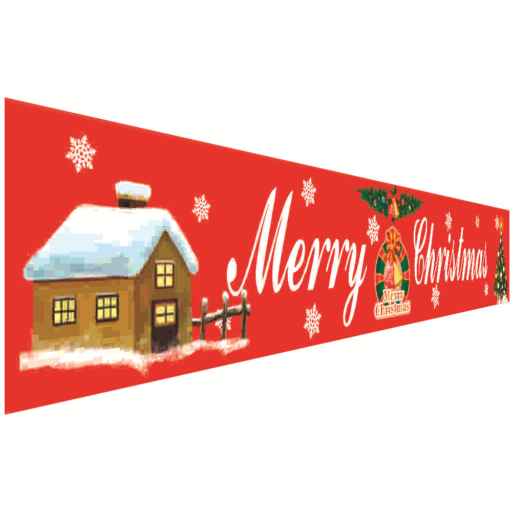 Christmas couplets curtains pull hanging flags window