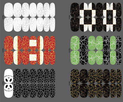 Luminous Halloween Skull Graffiti Sticker Set Of 12