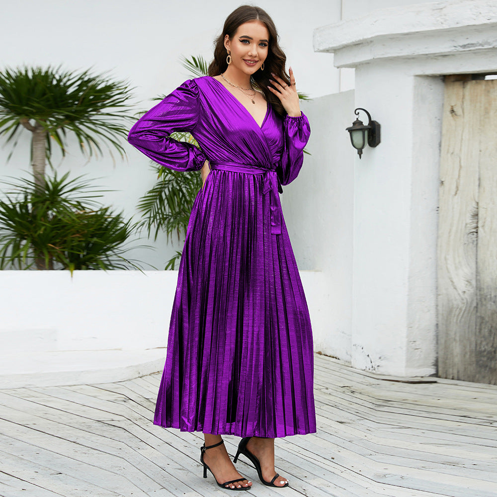 Women's Slim Fit Long Style Long Sleeve Night Dress