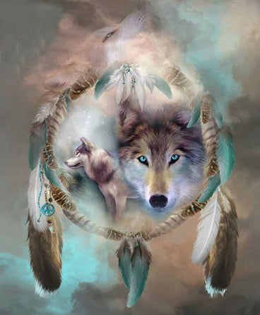 Wolf Dream Catcher 5D Cross Diamond Painting DIY Wall