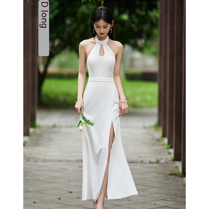 White Bridesmaid Dress Daily Style Formal Dress
