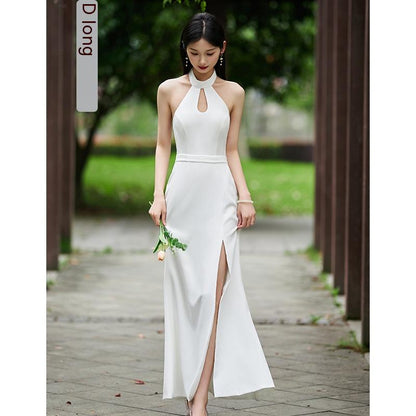 White Bridesmaid Dress Daily Style Formal Dress