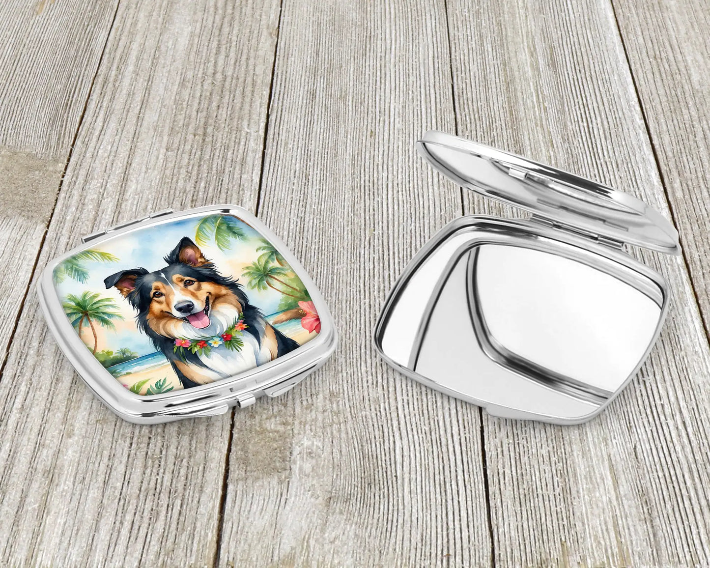 Collie Luau Compact Mirror