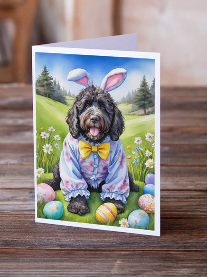 Portuguese Water Dog Easter Egg Hunt Greeting Cards Pack of 8