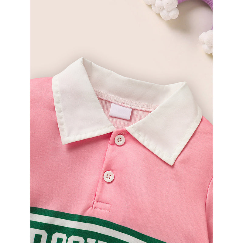 Toddler Girls 2 Piece Outfit Color block Letter Graphic Print Sweatshirt And Pleated Skirt Set