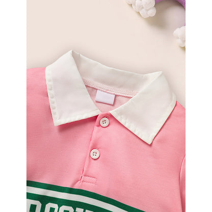 Toddler Girls 2 Piece Outfit Color block Letter Graphic Print Sweatshirt And Pleated Skirt Set