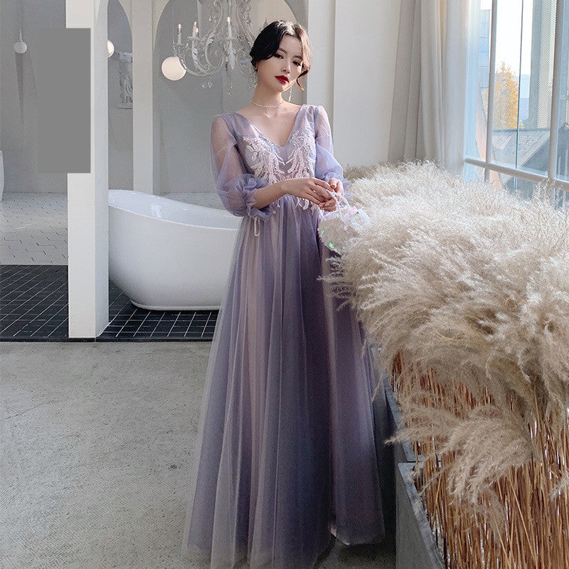 Xianqi Slim And Thin Sisters Queen's Bridesmaid Dress