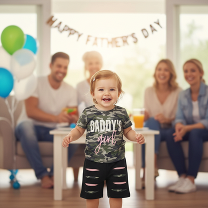 Toddler Girl 'Daddy's Girl' Father's Day Outfit Cute Letter Print Top & Coordinating Pants Set