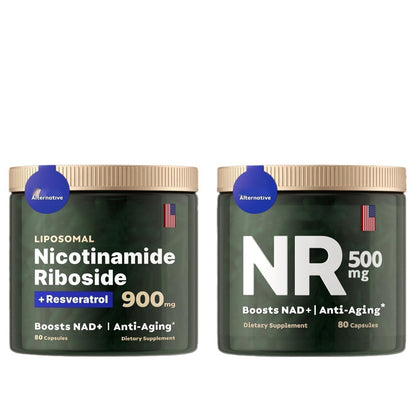 Two liposomal Nicotinamide Riboside jars: 900 mg and 500 mg