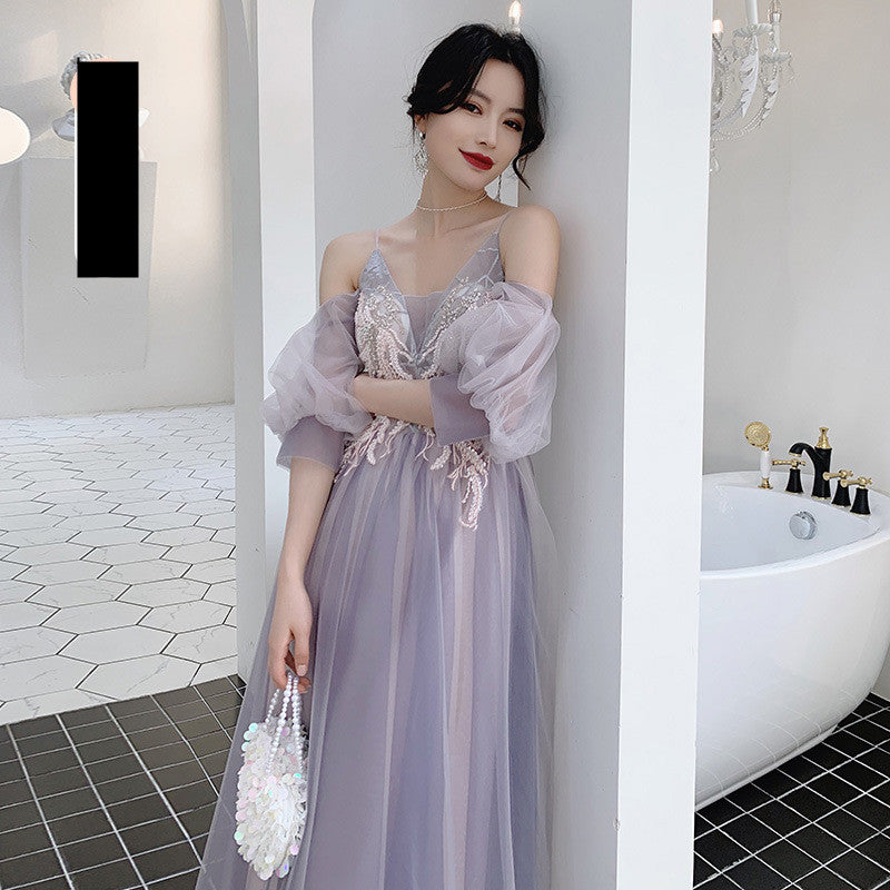 Xianqi Slim And Thin Sisters Queen's Bridesmaid Dress