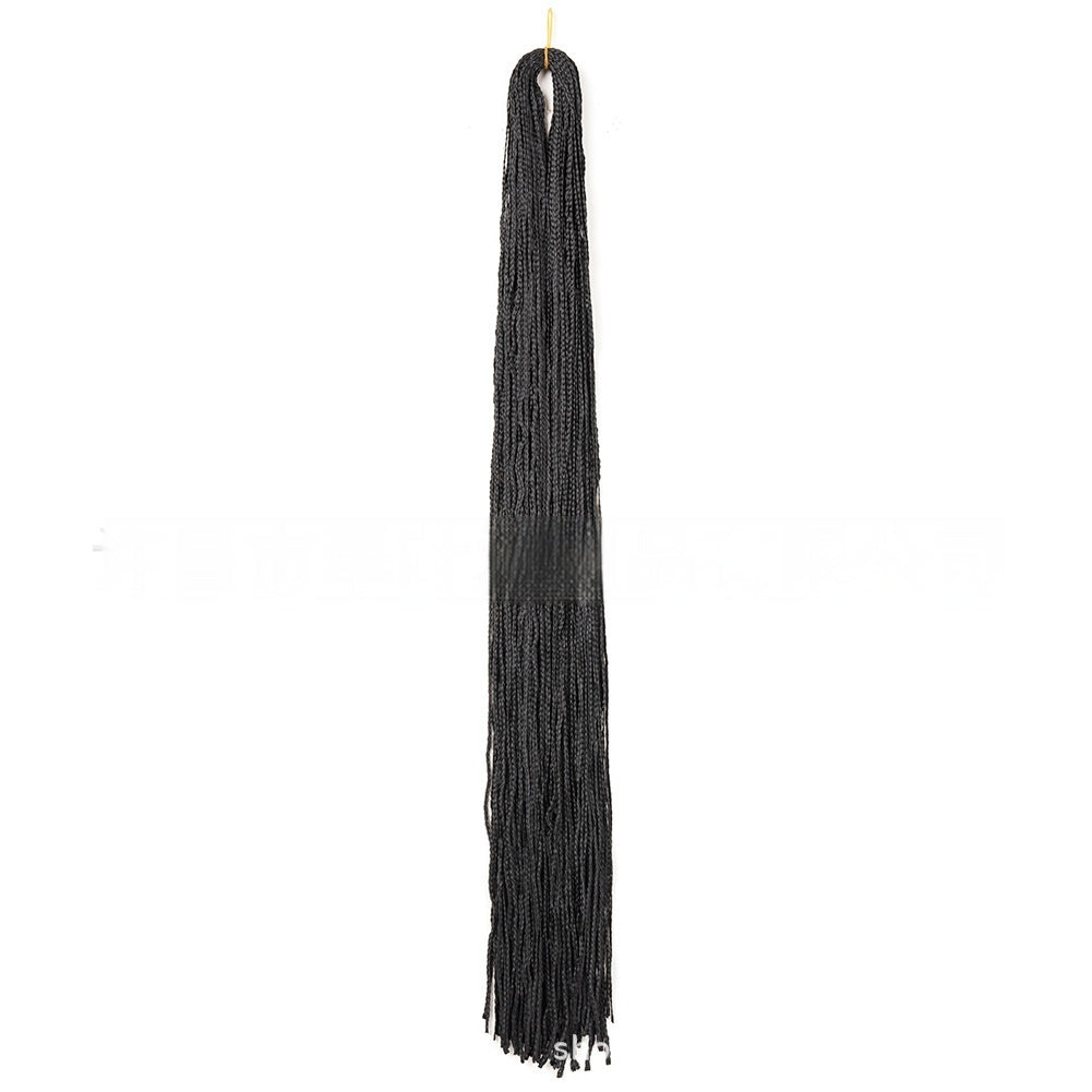 Long braided crochet hair bundle in dark black-gray