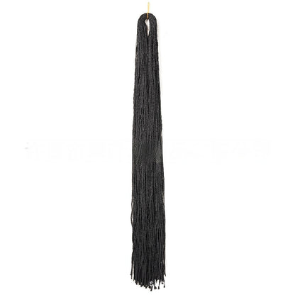 Long braided crochet hair bundle in dark black-gray