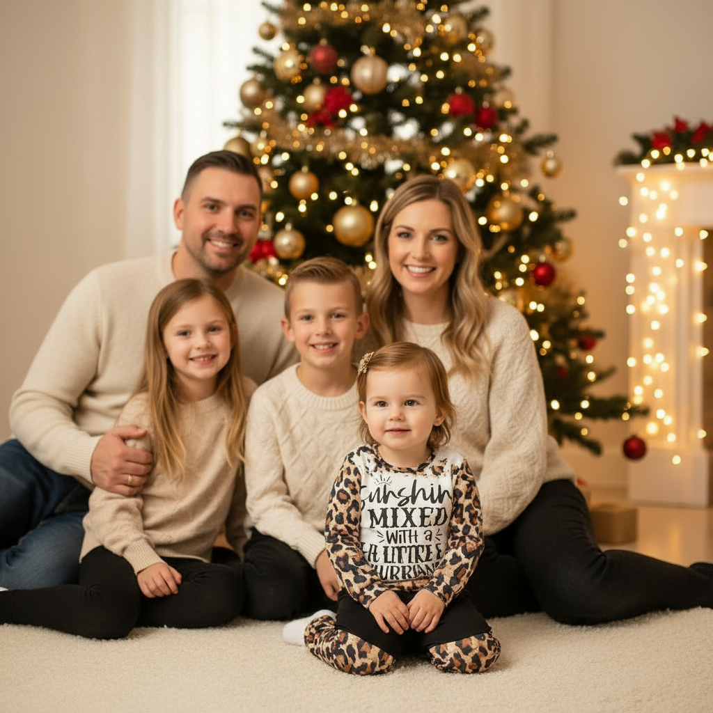 Toddler Girls Fall Winter Outfits Leopard Letter Print Crewneck Long Sleeve Sweatshirt Top & Sweatpants 2 Piece Clothing Set