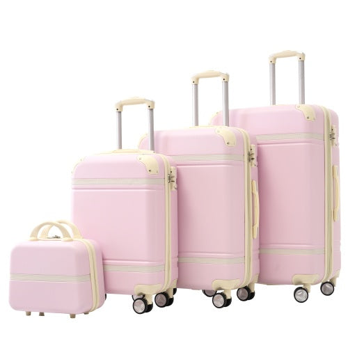 Hard shell Sets 4 Pieces 20x24x28 Luggage's And Cosmetic Case Spinner Suitcase With TSA Lock Lightweight