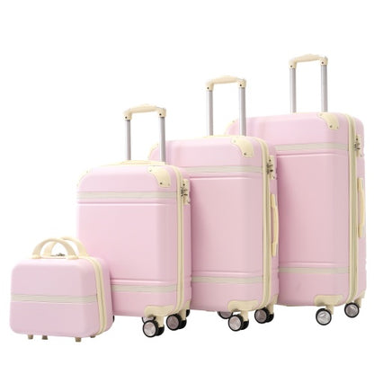 Hard shell Sets 4 Pieces 20x24x28 Luggage's And Cosmetic Case Spinner Suitcase With TSA Lock Lightweight