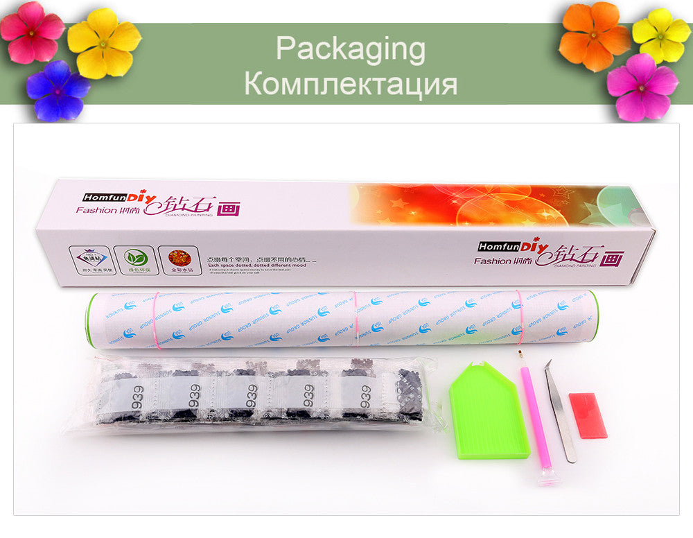 Diamond Painted Unicorn Embroidery Style