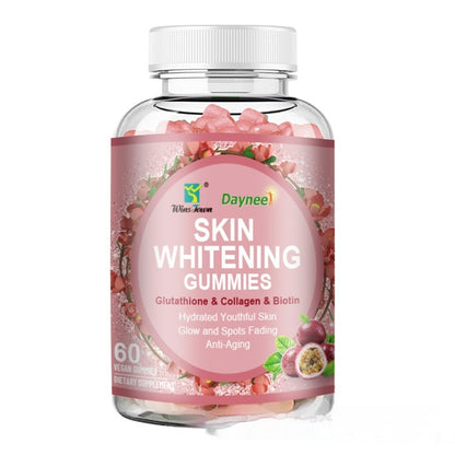 Dayneet Skin Whitening Gummies bottle with gluthathione and biotin, 60 gummies
