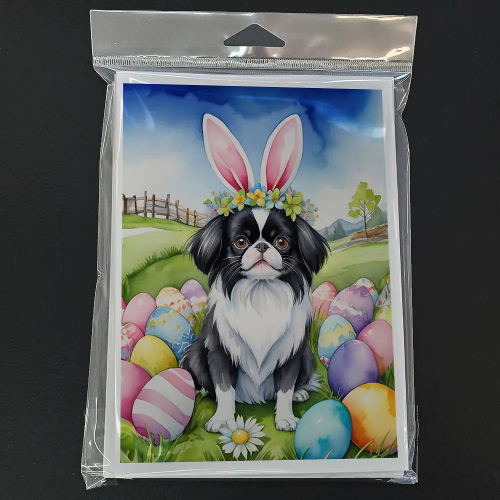 Japanese Chin Easter Egg Hunt Greeting Cards Pack of 8