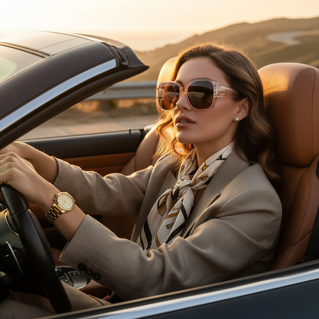 Dual-Use Clip-On Fashion Glasses - Crystals, Stylish Rectangular Design, Unisex, Driving Accessories, Eyewear