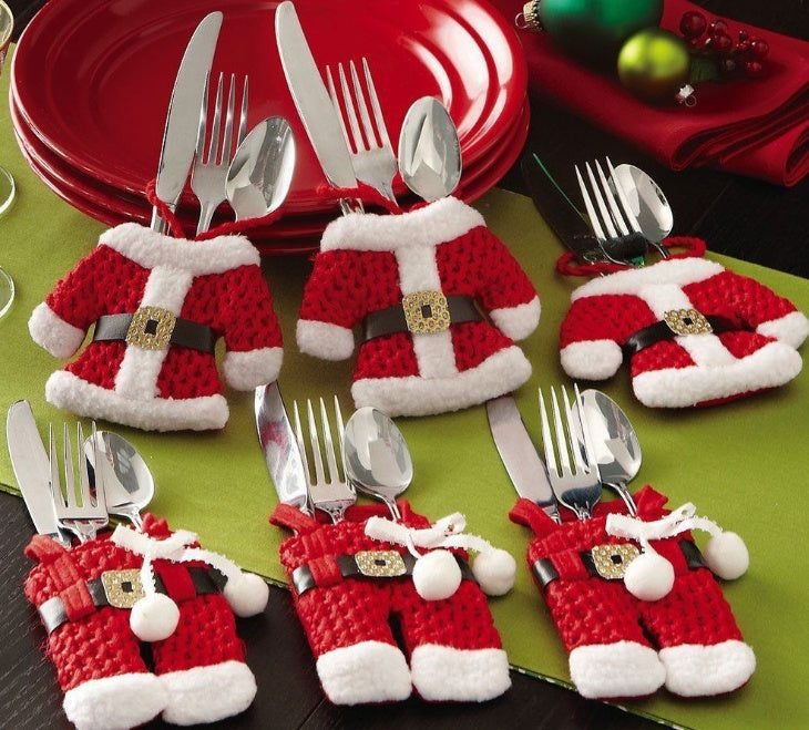 Holder Cutlery Knife Fork Cutlery Set Trousers Skirt Navidad Christmas Decorations for Home