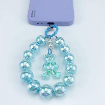 Burst Beads Luminous Bear Pendant Mobile Phone Charm