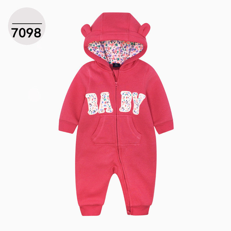 Double Layer One-piece Zipper Hooded Sweater For Children