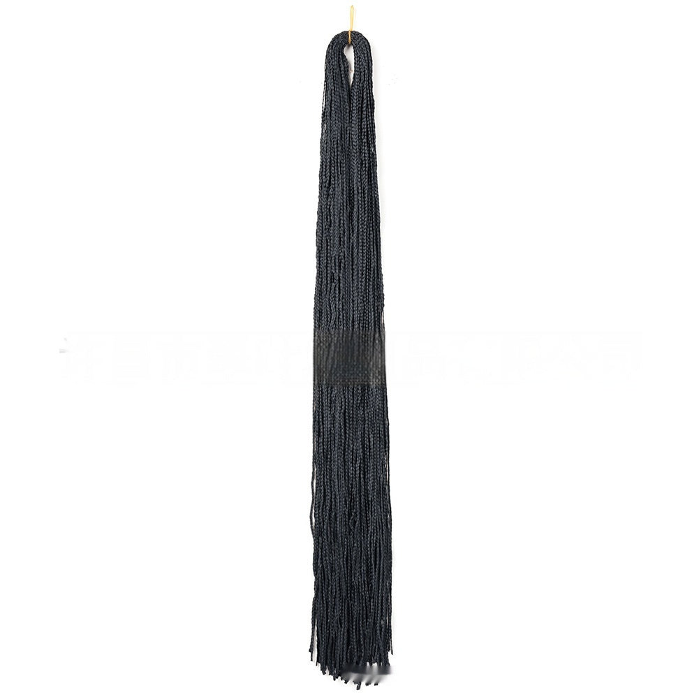 Long braided crochet hair bundle in charcoal black