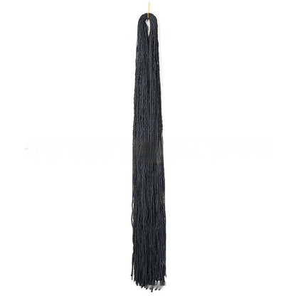 Long braided crochet hair bundle in charcoal black