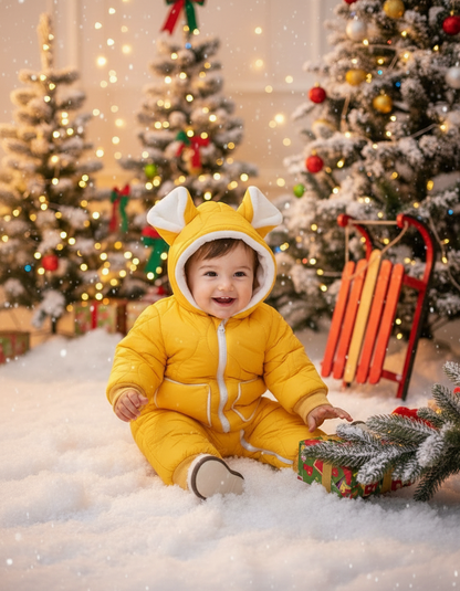 Children's Winter Climbing Clothes With Hooded Insulation