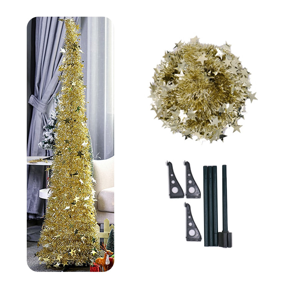 Tinsel Pop Up with Stand Gorgeous Collapsible Artificial for Christmas Decorations