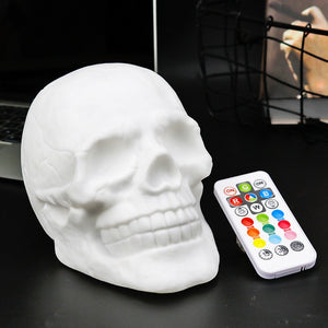 White skull LED light with remote control