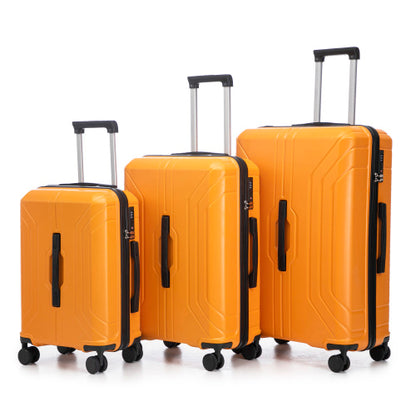 20  24  28  3 Pcs  Set In ABS Spinner Wheel Luggage, Carry On Suitcase, Matching Color, TSA Combination Lock