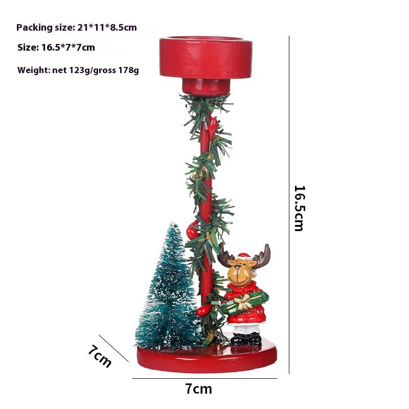 Decorations Resin Christmas Tree Elderly Candlestick