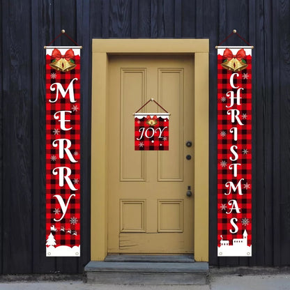 Christmas couplets curtains pull hanging flags window