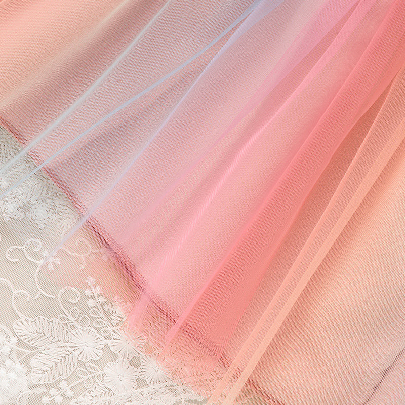 Baby Girls Skirt Set Letters Embroidery Long Sleeve Sweatshirt Tops & Rainbow Tutu Skirt Outfits