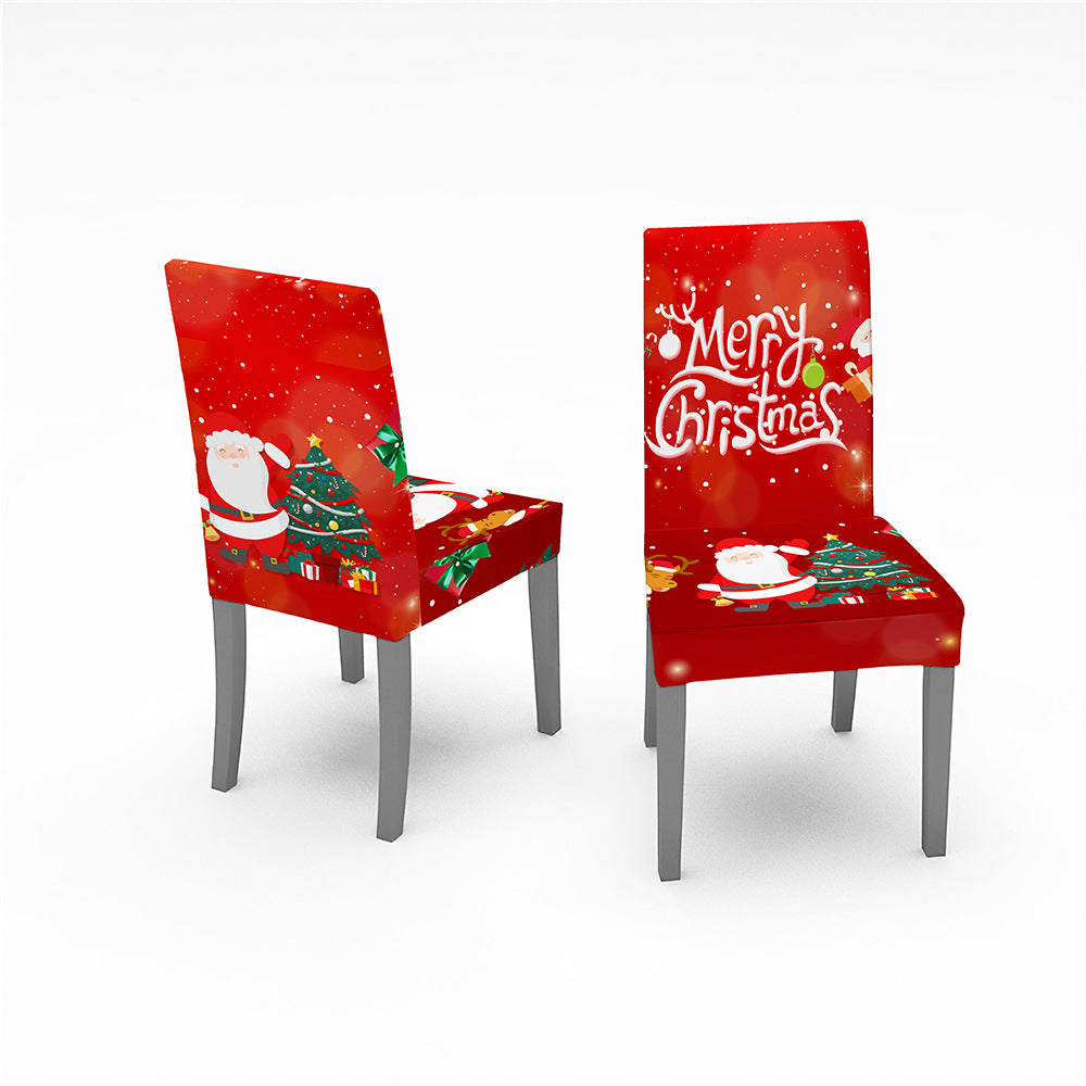 Christmas Decorative Digital Printing Universal All Inclusive Elastic Chair Cover
