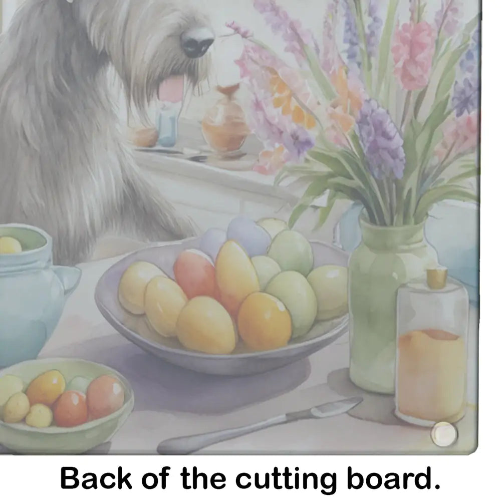 Decorating Easter Irish Wolfhound Glass Cutting Board