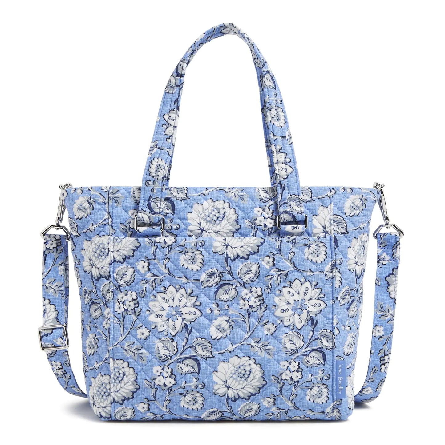 Vera Bradley Cotton Multi-Strap Shoulder Satchel Purse Sweet Garden Blue