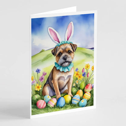 Border Terrier Easter Egg Hunt Greeting Cards Pack of 8