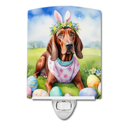 Redbone Coonhound Easter Egg Hunt Ceramic Night Light
