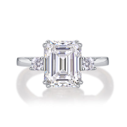 Baguette Diamond Ring Wedding Ring Luxury Moissanite Silver Ring