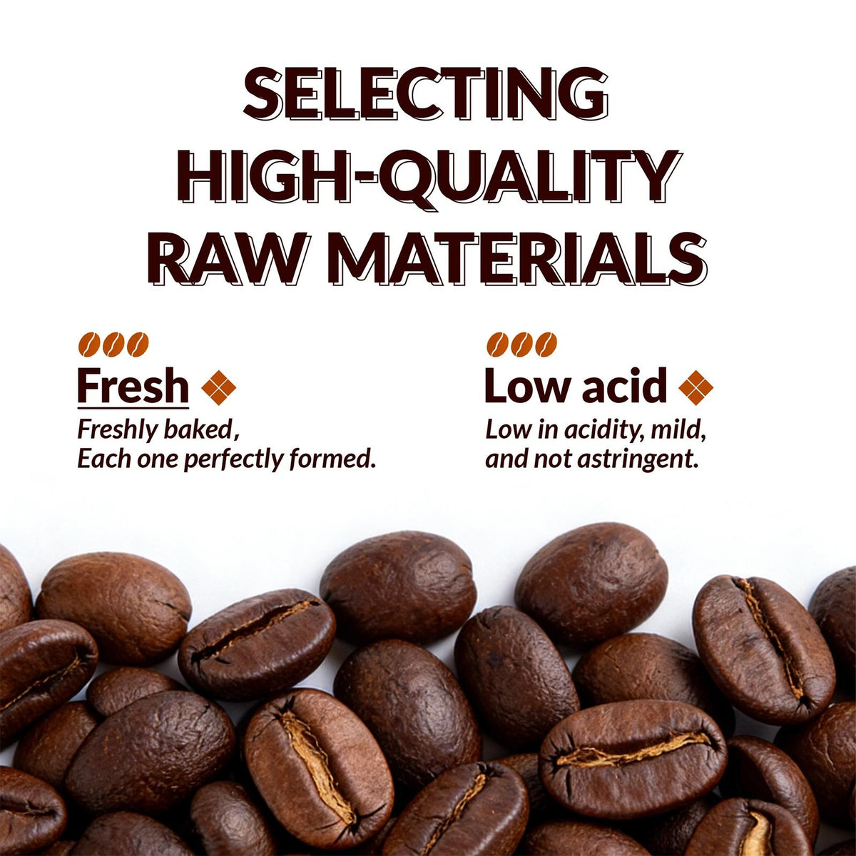Roasted coffee beans pile