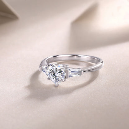 Large Diamond Ring Luxury Fashion Set Moissanite Silver Ring