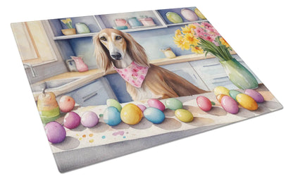 Decorating Easter Saluki Glass Cutting Board
