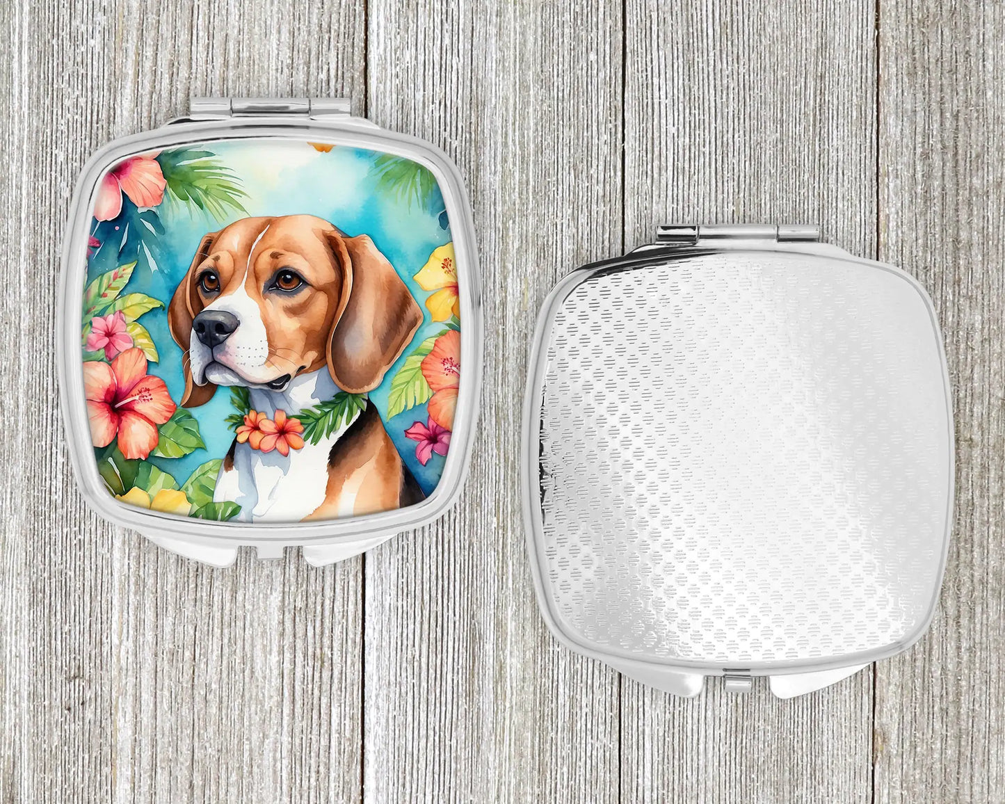 Beagle Luau Compact Mirror