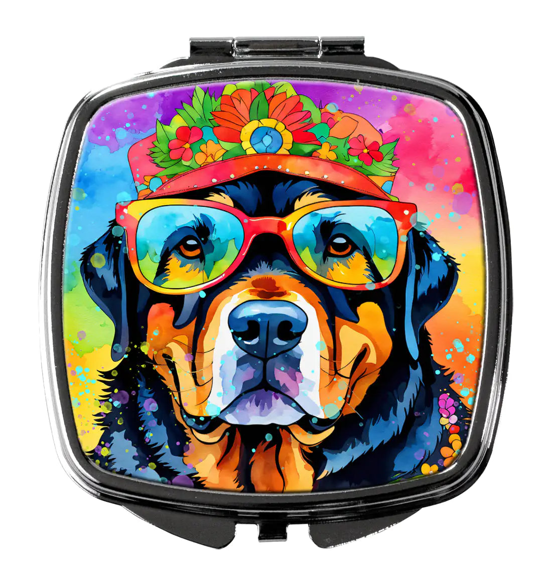 Rottweiler Hippie Dawg Compact Mirror